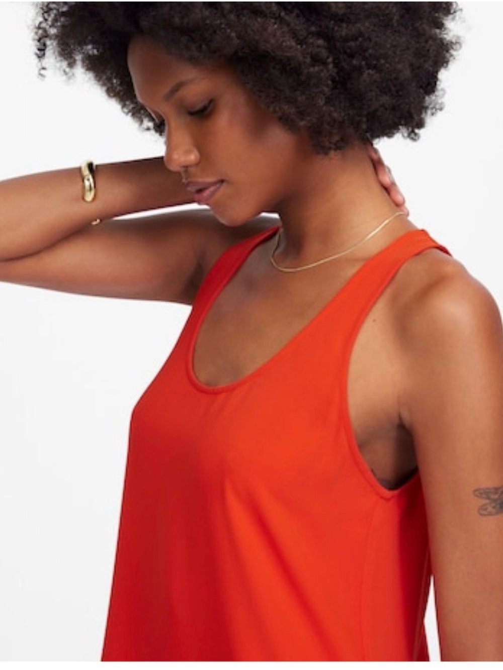 Madewell Orange Scoop Neck Tank Top